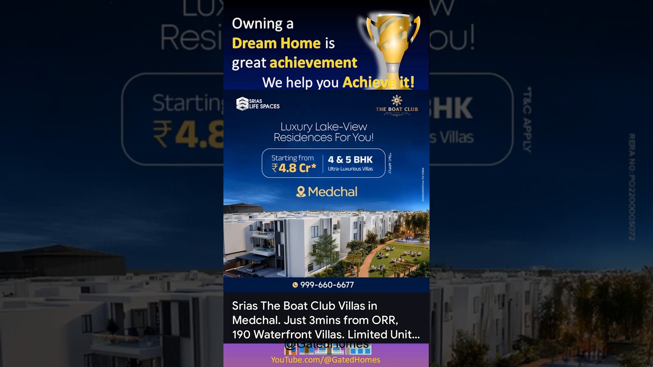 Srias Life Spaces The Boat Club Medchal Lae view 4 5BHK Luxury Villas Water Front Villas Gowdavalli