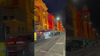 Flinders Street Melbourne City At Night