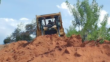 Excellent CAT D6R XL Bulldozer Operator Work on Making Roads over High Mountains
