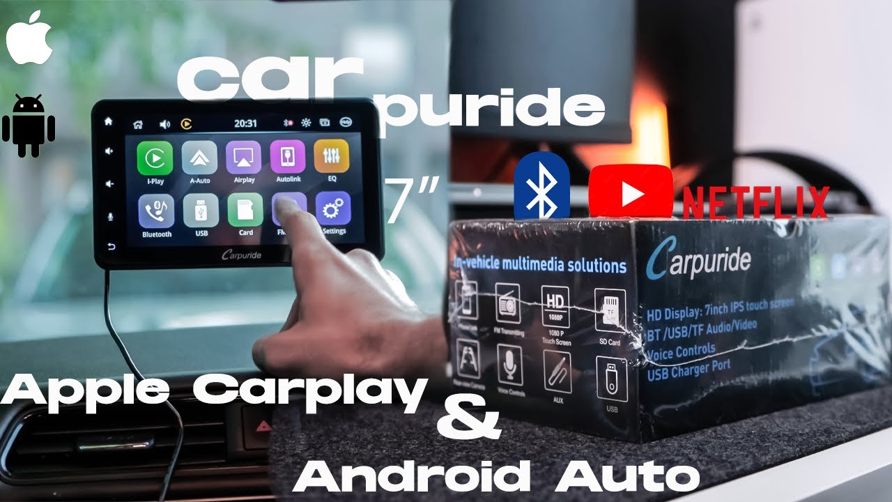 Carpuride Portable Wired CarPlay - Apple CarPlay/Android Auto /7IPS T