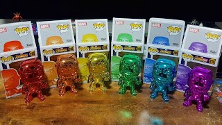 Hello and welcome in this video i unbox 6 different colour thanos
chrome funko pop vinyl figures from marvels infinity war series of
pops. like, share, comme...