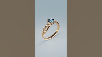 Gold Ring with Topaz Made in Blender 💍