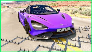 Massive Spike Strip Car Crashes #01 - BeamNG Drive | AnSiN DriveClub