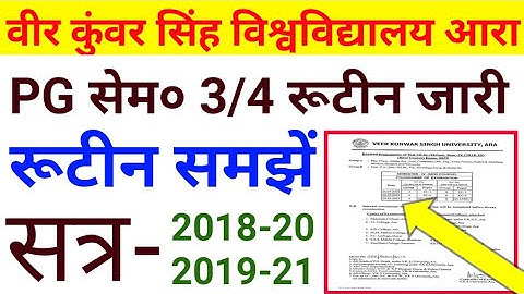 Vksu Ara PG सेमेस्टर 3/4 Routine जारी समझे आपका एग्जाम कब है। Session 2018-20 / 2019-21