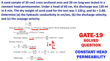 constant head permeability | Numerical on Permeability of Soil| Discharge & Seepage velocity of soil