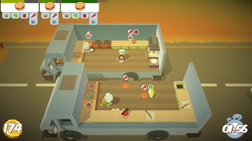 [World Record] Overcooked Level 2-1 3 player coop 3 stars score 390