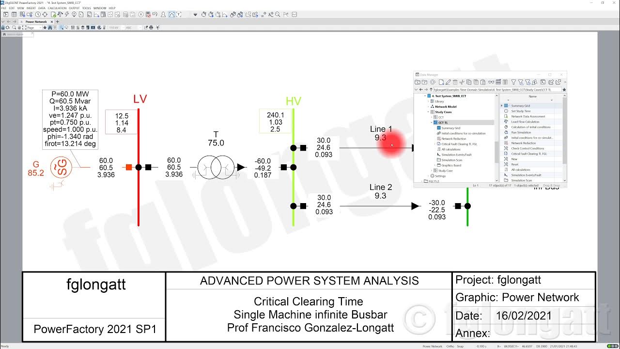 Critical Fault Clearing time DPL Short Circuit Transmission Line 