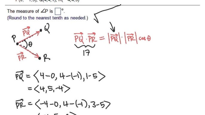 Example Using Vectors To Find The Angles Of A Triangle Youtube