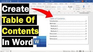How To Create A Table Of Contents In Microsoft Word