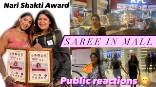 Wearing Saree In Mall Public Reaction Award Event Kritikafitness