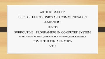 VTU COMPUTER ORGANISATION 18EC35 M2 L5 ASSEMBLY LANGUAGE BASICS IN COMPUTER SYSTEM