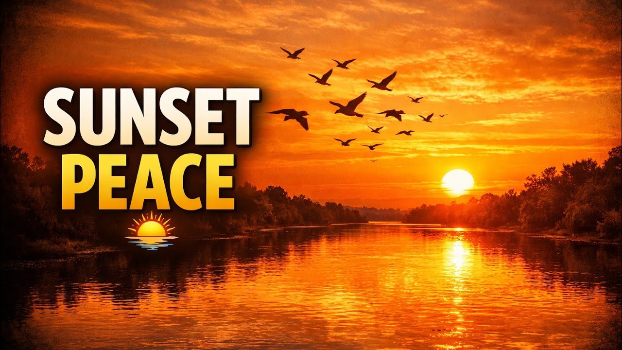 “Beautiful Sunset Live 🌅 | Peaceful Evening | Birds & River”