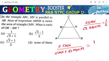 in the triangle ABC MN is parallel to AB area of trapezium ABNM is twice the area of