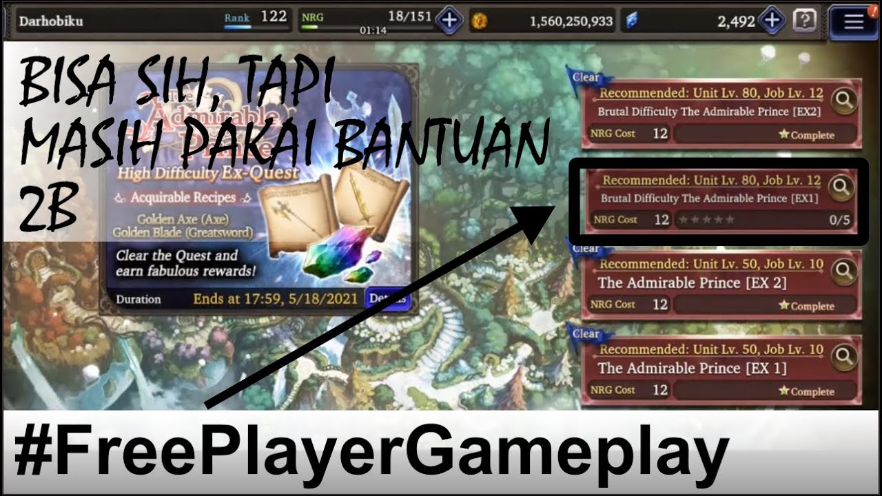 WOTV - BRUTAL DIFFICULTY The Admirable Prince EX1- FREE PLAYER GAMEPLAY