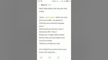 How to get Aircel MNP Port Code Without Network