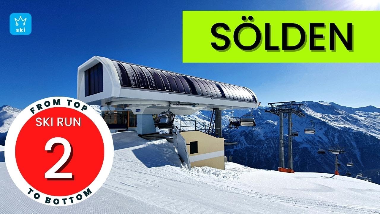 Sölden Austria glacier / ski run 2, from top to bottom