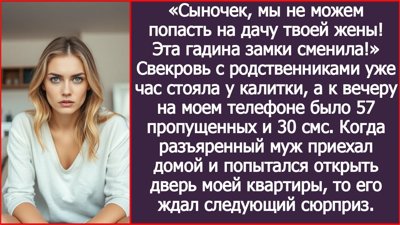 Сыночек, мы не можем попасть на дачу твоей жены! Эта гадина замки сменила!»