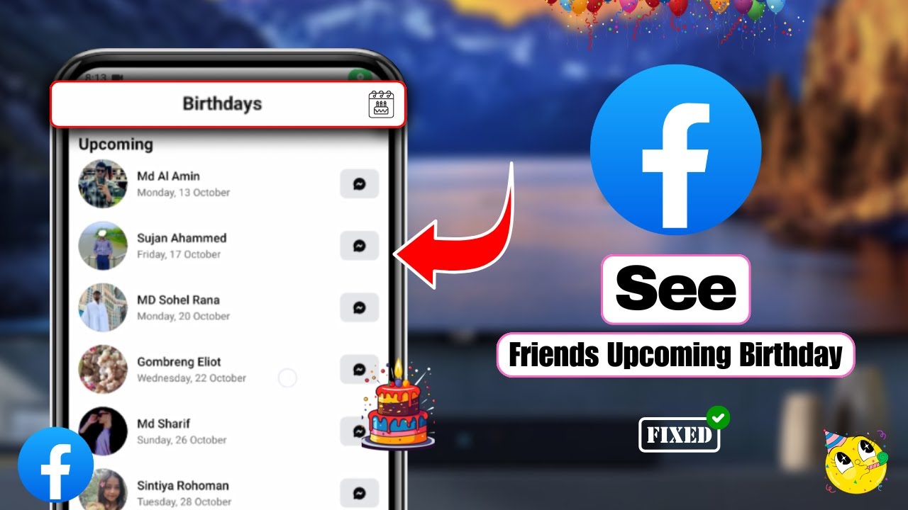 Как узнать предстоящий день рождения друга на Facebook
