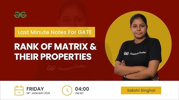 Rank of matrix and their properties | Last Minute Notes