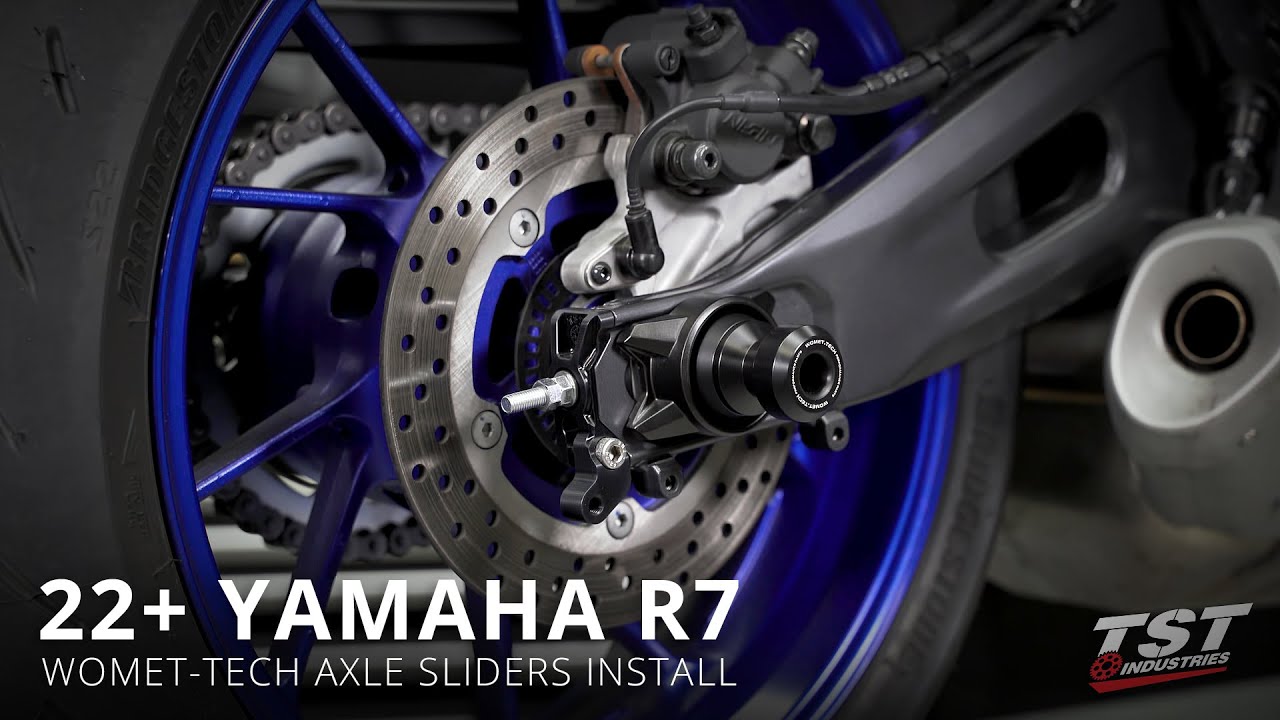 How to install Rear Axle Spool Sliders on a 2022+ Yamaha R7 by TST