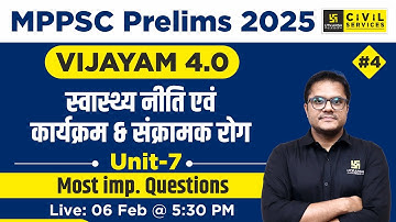 Science & Tech for MPPSC Prelims 2025 | Health Policies & Infectious Diseases | Unit-7 |By Anmol Sir