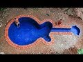 تصميم حمام سباحه على شكل جيتار ..Build swimming pool underground model guitar