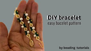 Jewelry making. Beaded bracelet tutorial. Simple and easy beading pattern