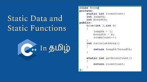 Static Data and Static Functions | C++ in Tamil | Logic First Tamil