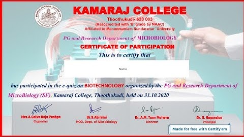 BIOTECHNOLOGY QUIZ l BIOLOGY CERTIFICATE QUIZ l ONLINE CERTIFICATE l FREE CERTIFICATE IN 1 MINUTES