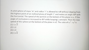 jee main 2025, A solid sphere of mass m and radius r is allowed to roll without slipping from the