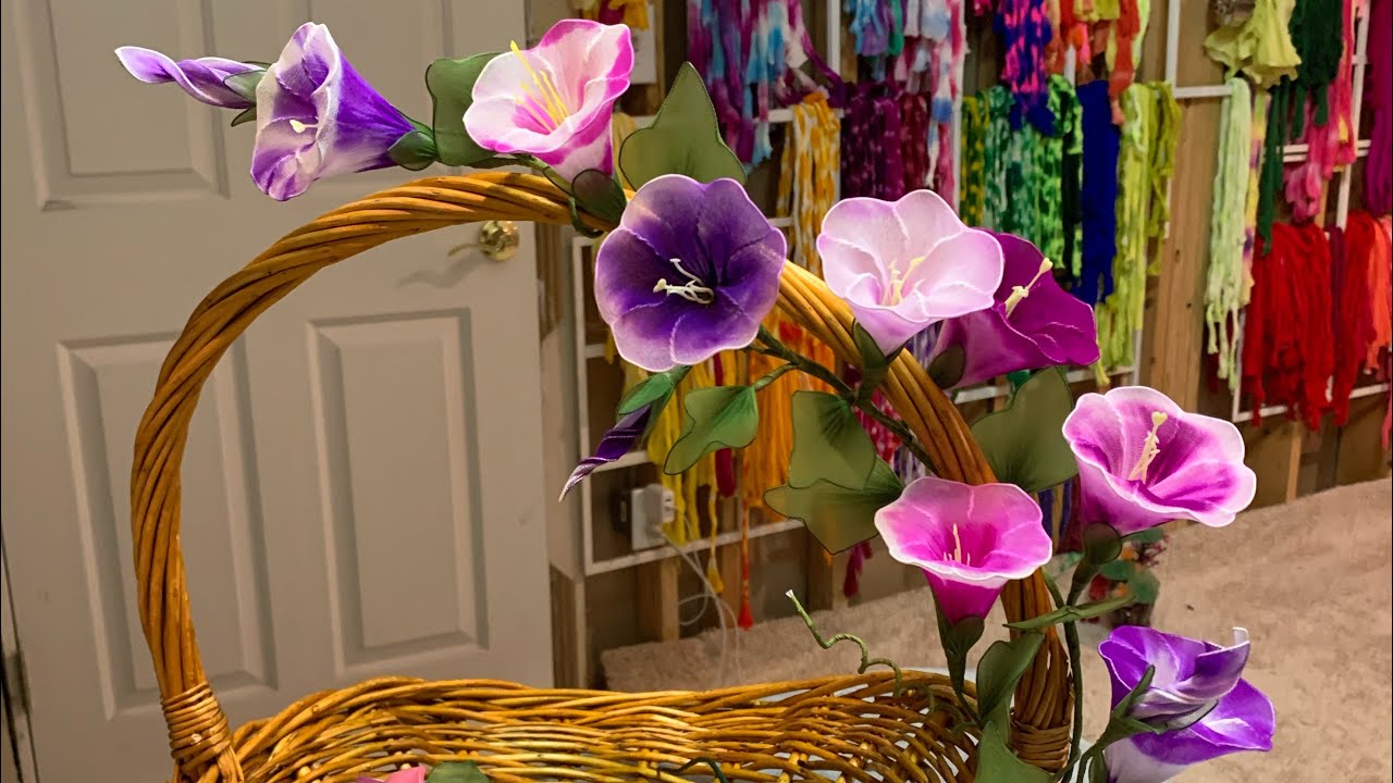 Know How to Make Handmade Silk Mesh Morning Glory手工制作插花丝网花牵牛花