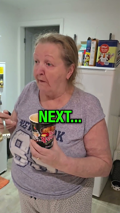 Mom Tries The Spiciest Korean Noodles 🍜