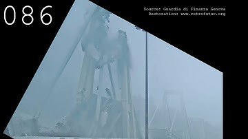 Morandi bridge collapse Genova, enhanced CCTV Video captured by Ferrometall