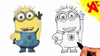 تعلم كيفية رسم مينيونز بطريقة سهلة بالخطوات للمبتدئين how to draw minions