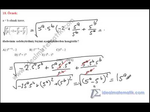 YGS Matematik: Köklü Sayılar Video 2