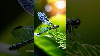 The Dragonfly Perches Gracefully On The Branch, Its Iridescent Wings Shimmering In The Sunlight.