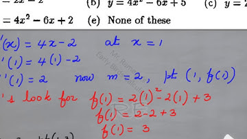 Equation of a Line Tangent to a Graph MCS21 Review Test 3