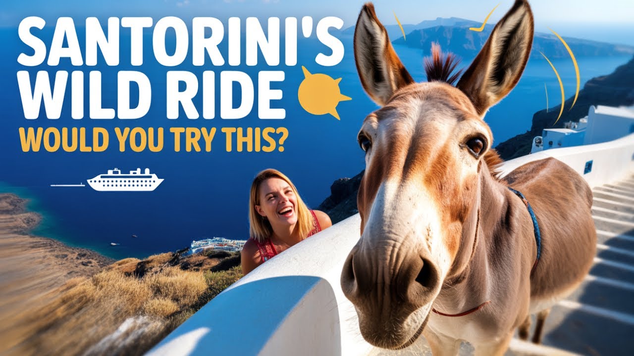 The Santorini Cruise Port Challenge! 3 Wild Ways to get to the top!