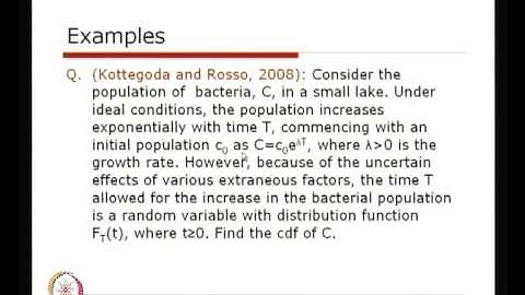 Mod-01 Lec-16 Functions of Random Variables - Different Methods (Contd.)