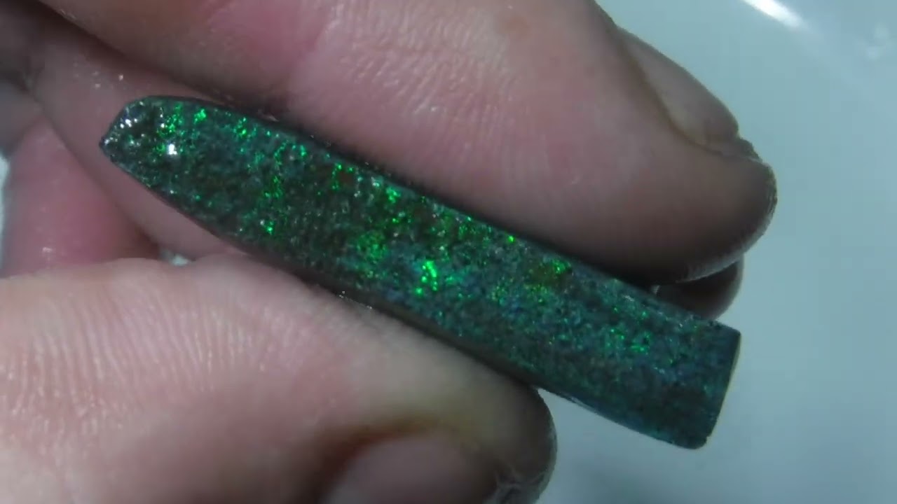 AL80 Australian ROUGH RUB SLICE OPAL 43ct TREATED ANDAMOOKA MATRIX NEON GREEN'S AL80