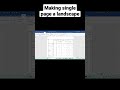 How to make a single page a landscape in MS Word #msoffice #msofficeword #pagelayout #excel