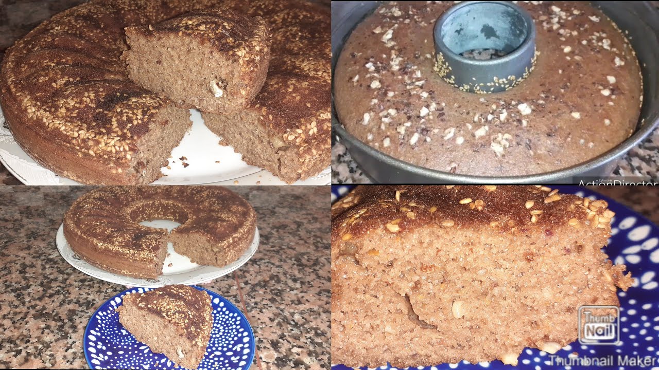 كيكة صحية بدقيق القمح الكامل /التمر / الكركاع( عين الجمل) و بدون سكر  لذيذة و مفيدة لمرضى السكري