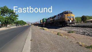 EB Union Pacific 8192 Leads Port Stack Intermodal Train in El Paso, TX