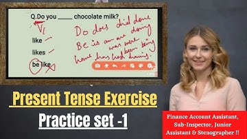 Present Tense (Practice Set-1) - Finance Account Assistant, Sub-Inspector Junior Assistant| 10 Marks
