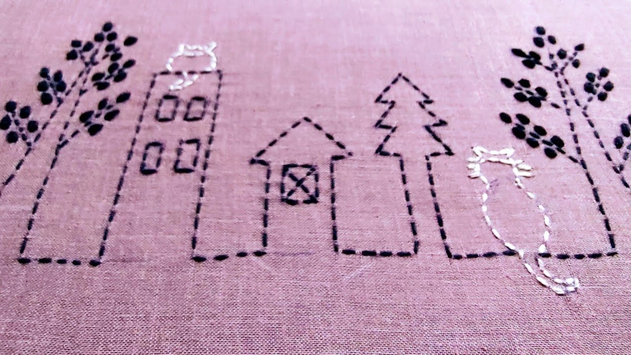 Simple Hand Work Hand Embroidery Simple Run Stitch||My Simple Hand Work - YouTube