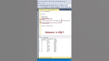 #SQL Subquery Simple Example. #datascience #programming #coding #sqltutorial