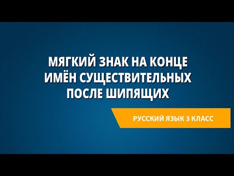 Мягкий знак на конце имён существительных после шипящих