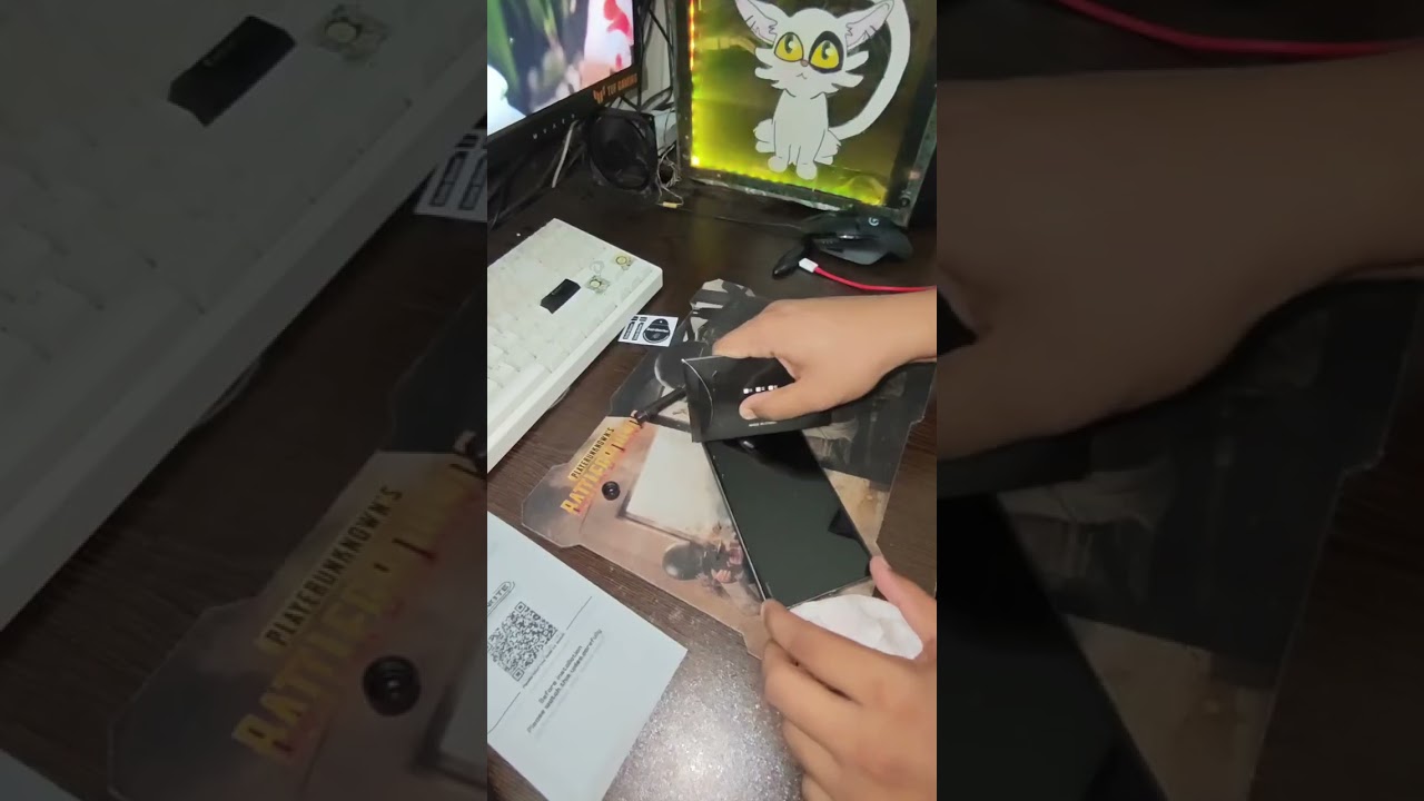 Installing UV protection glass on s24 Ultra 🤓👌.