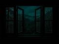 Rainy Night in the Open Window Bedroom | Warm Ambience for Relaxation, Deep Sleep