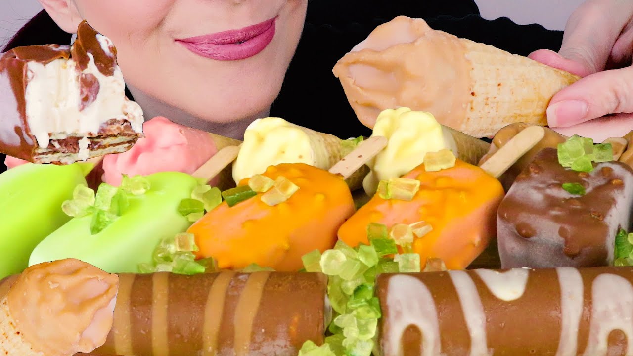 ICE CREAM TREATS - BIG ASSORTMENT 🍦 | No Talking | ASMR Mukbang - 먹방 | Real Eating Sounds